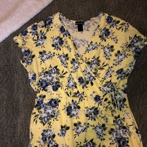 Soft floral tee shirt wrap dress!
